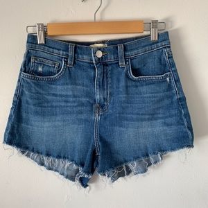 L'AGENCE raw hem high waisted shorts